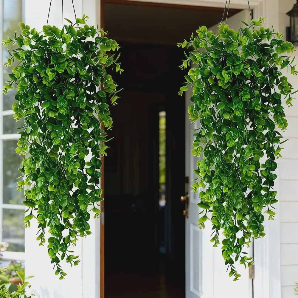 Set van 4 Kunstplanten Eucalyptus - Hangplanten met UV-bestendigheid voor Buiten & Binnen Decoratie