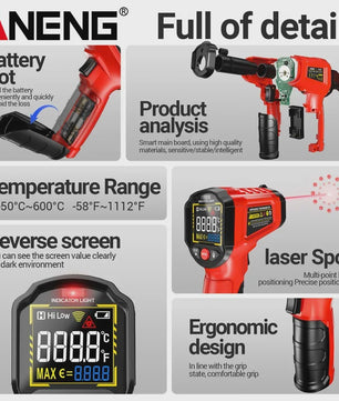 ANENG TH203 Infrarood Thermometer -50°C tot 600°C Contactloze Pyrometer