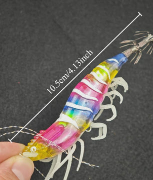 Set van 7 Lichtgevende Vissen Lokaas Garnalen - Perfect voor Zeebaars & Inktvis Vangst