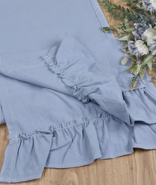 Romantische Katoenen Tafel Runner met Ruches - Perfect voor Feesten, Bruiloften & Decoratie