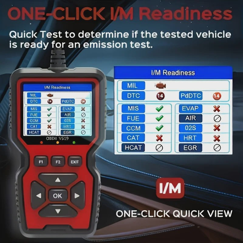 V519 Professionele OBD2 Scanner: Auto Diagnose Tool met Real-time Data & Foutcode Lezen/Wissen