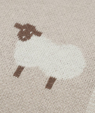 Zachte Gebreide Katoenen Baby Deken - 90x70cm - Schapenprint - Wieg, Kinderwagen