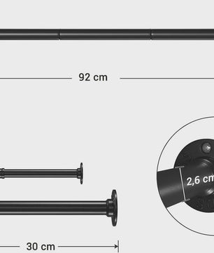 Set van 2 Wandkledingrekken - Industriële Pijp Stijl - Ruimtebesparend