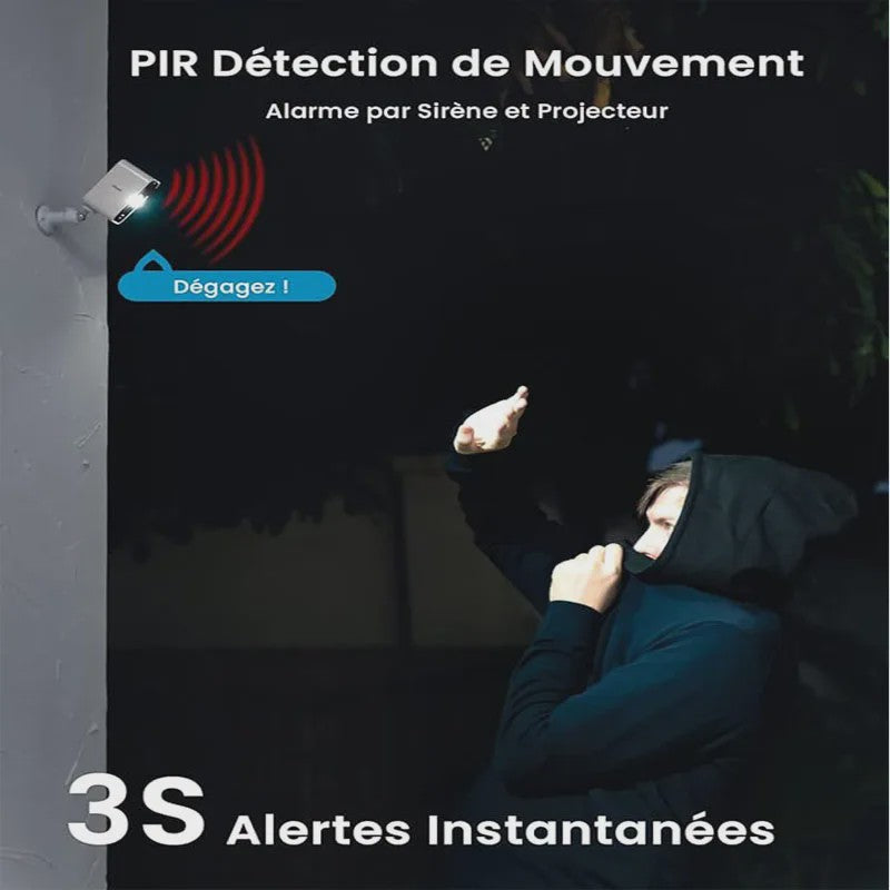 Set van 2 ieGeek 2K Draadloze WiFi Beveiligingscamera's met Batterij, Kleuren Nachtzicht, AI & PIR Bewegingsdetectie - Buiten/Binnen