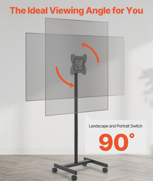 Mobiele TV Standaard met Wielen - Verrijdbaar TV Meubel voor Diverse TV Maten