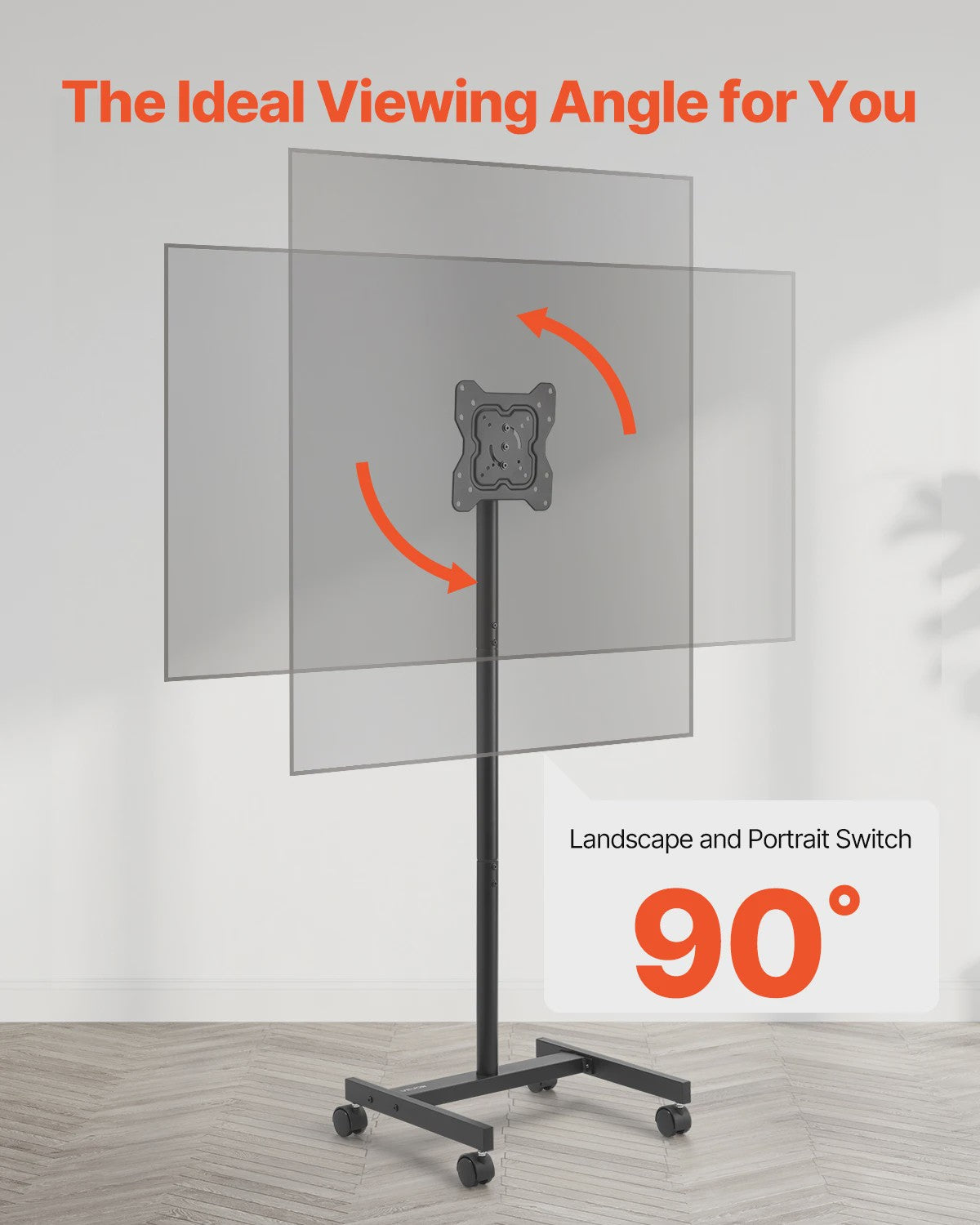 Mobiele TV Standaard met Wielen - Verrijdbaar TV Meubel voor Diverse TV Maten
