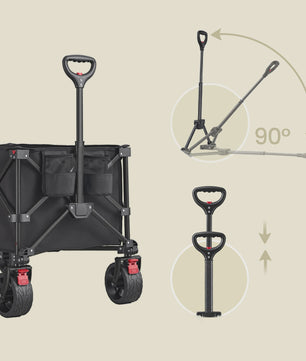 Songmics Opvouwbare Transportkar met Handvat - 200L, 150kg Draagvermogen