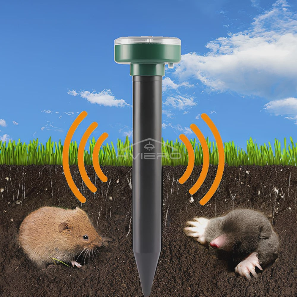 Solar Ongedierteverjager Sonic Ultrasoon - Mollen, Muizen & Knaagdieren Wekker