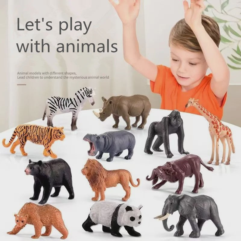 Set van 12 Realistische Wild Animal Dierenfiguren - Speelgoed & Cadeau voor Kinderen