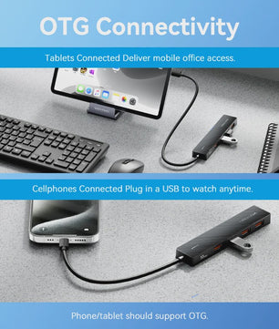 Vention 5-Poorts USB 3.2 Gen2 Hub met 10Gbps Snelheid - USB-A & Type-C Multiport Adapter