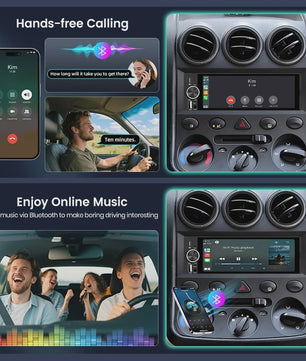 Universele 1-DIN Autoradio met 6.86" IPS Touchscreen, Draadloze CarPlay & Android Auto