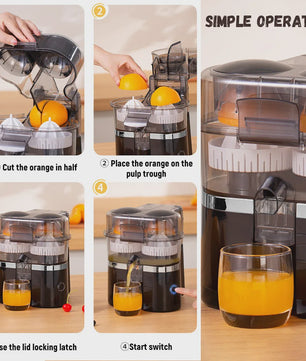 Compacte Dubbele Citruspers & Blender - 200W - Snel Gezond Sap