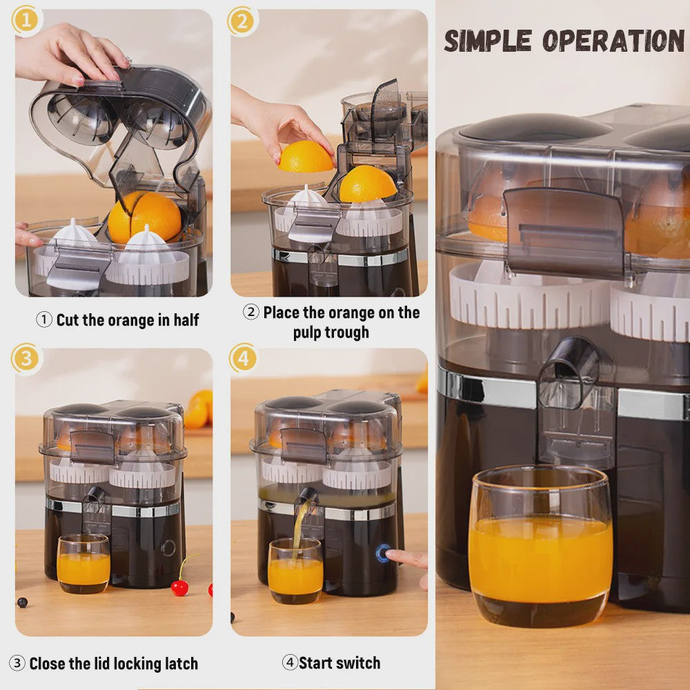 Compacte Dubbele Citruspers & Blender - 200W - Snel Gezond Sap