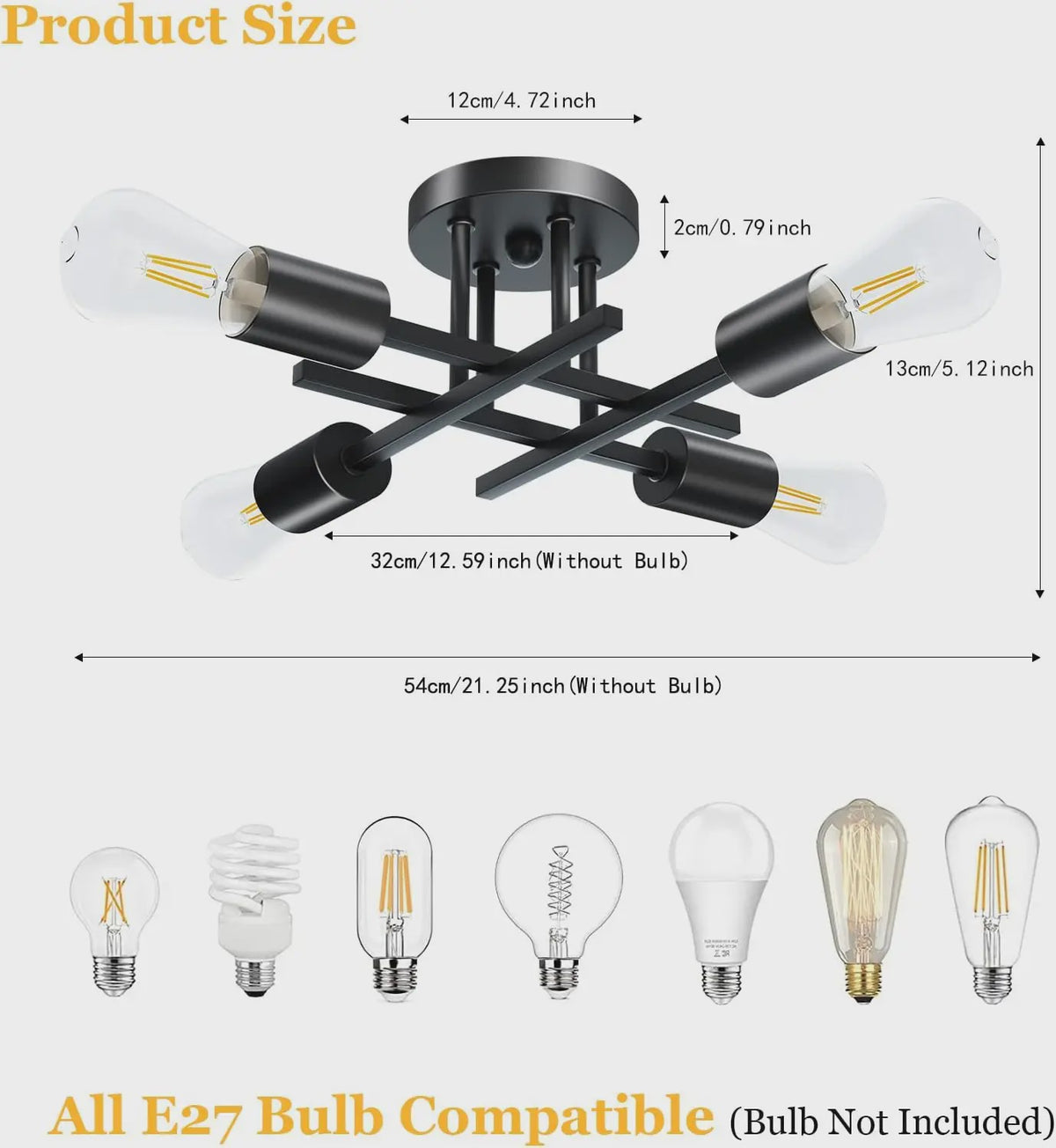 Moderne Sputnik Plafondlamp Chandelier Zwart - Stijlvol Dichtbij Plafond