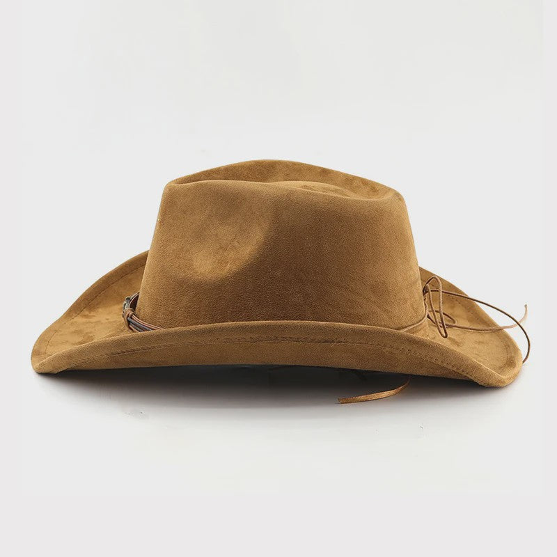 Vintage Suède Western Cowboyhoed voor Heren en Dames - Stijlvolle Jazz Hoed voor Outdoor en Reizen