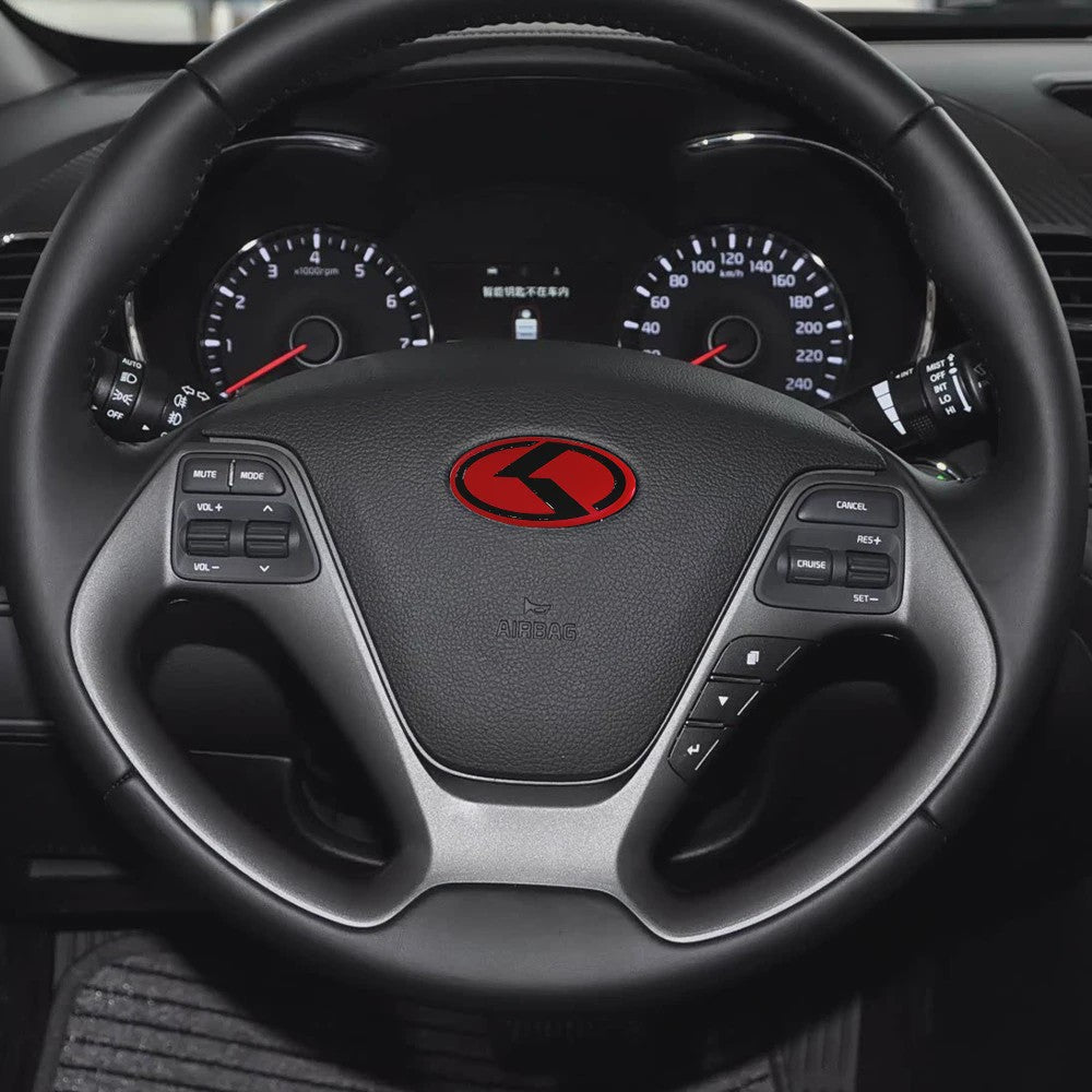 Stuurwiel Embleem Badge Sticker voor KIA Modellen (6.1x3.2cm)