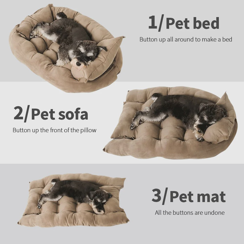 Multifunctionele Honden- en Kattenmand 3-in-1 | Zacht & Warm Slaapkussen