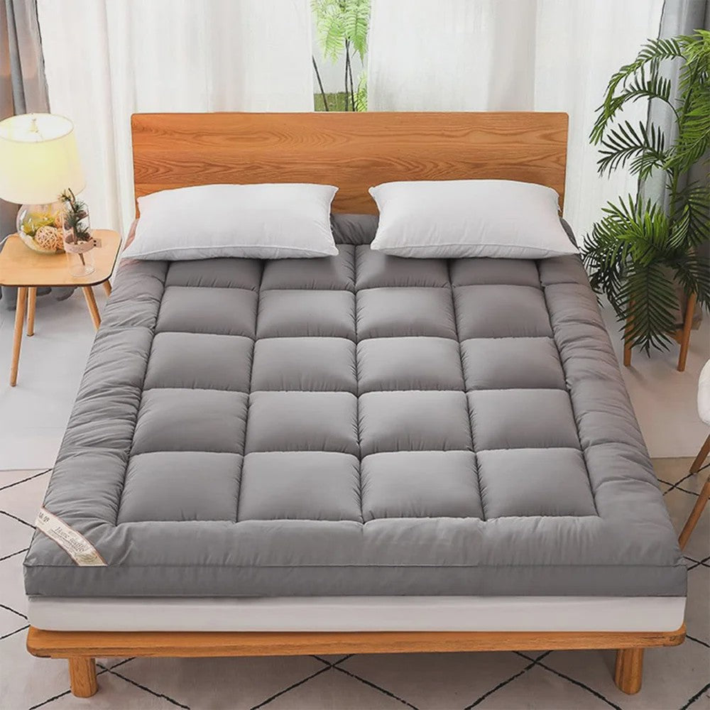 Dikke Matras Topper - Zacht 3D Vezel Kussen met Antislip Banden - Diverse Maten