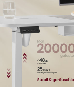 Elektrisch In Hoogte Verstelbaar L-Bureau met Laadstation - 140x160 cm