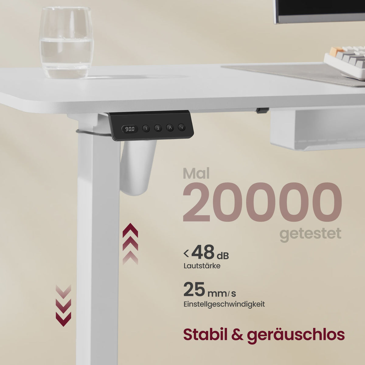 Elektrisch In Hoogte Verstelbaar L-Bureau met Laadstation - 140x160 cm
