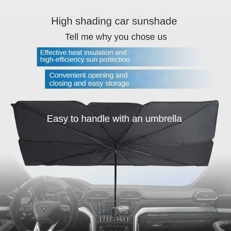Universeel Auto Voorruit Zonnescherm Paraplu - Opvouwbaar & Compact