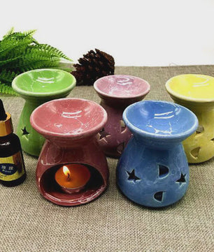 Aromatherapie Brander Keramiek met Sterren & Maan Uitsnijdingen - Sfeervol en Romantisch