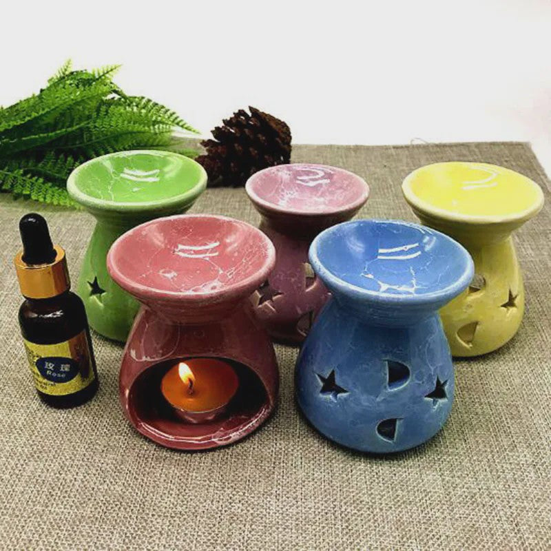 Aromatherapie Brander Keramiek met Sterren & Maan Uitsnijdingen - Sfeervol en Romantisch