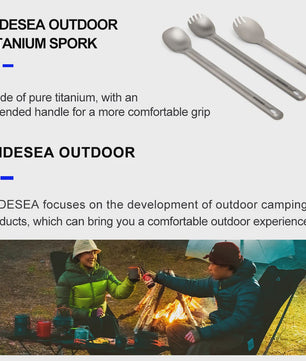 Widesea Titanium Spork - Lichtgewicht Outdoor Bestek voor Kamperen, Hiken en Reizen