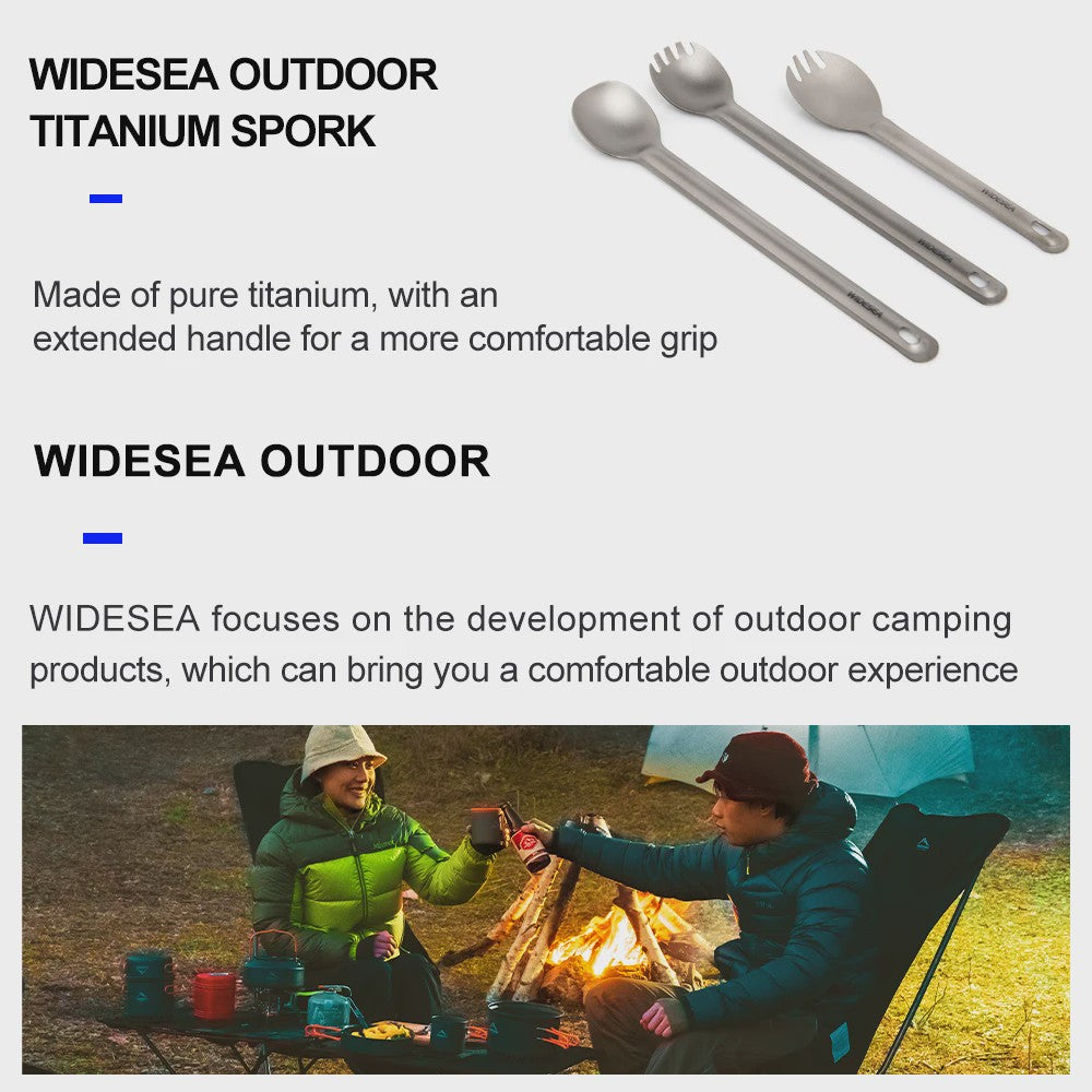 Widesea Titanium Spork - Lichtgewicht Outdoor Bestek voor Kamperen, Hiken en Reizen