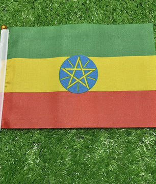 Ethiopië Handvlaggetjes 21x14cm met Plastic Stok - Set van 10, 20, 50 of 100 stuks