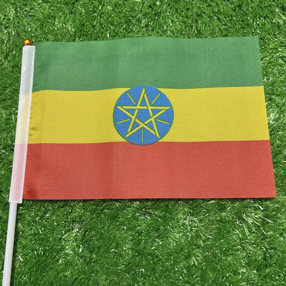 Ethiopië Handvlaggetjes 21x14cm met Plastic Stok - Set van 10, 20, 50 of 100 stuks