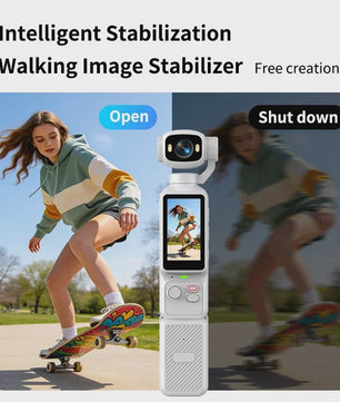 4K Handheld Gimbal Actiecamera met 180° Draaibare Lens - Anti-shake Pocket Vlog Camera