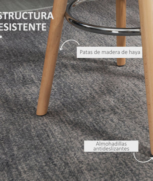 Set van 2 Luxe Barstoelen met Witte PU Bekleding en Houten Poten