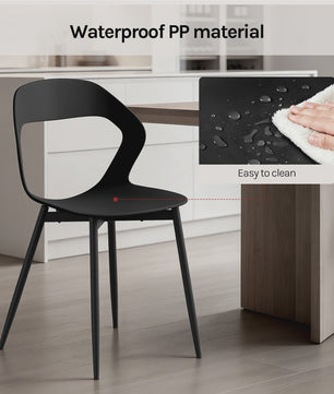 Set van 4 Moderne Eetkamerstoelen - PP Zitting & Metalen Poten - Ergonomisch Design