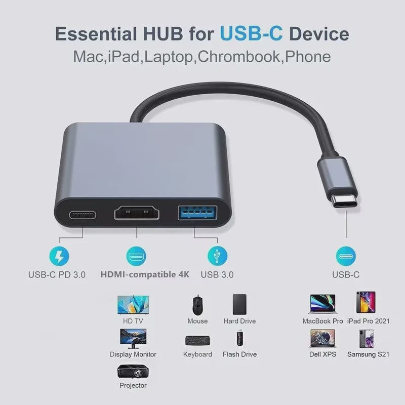 Universele USB-C Hub Docking Station met Thunderbolt 3, 4K HDMI & PD Opladen