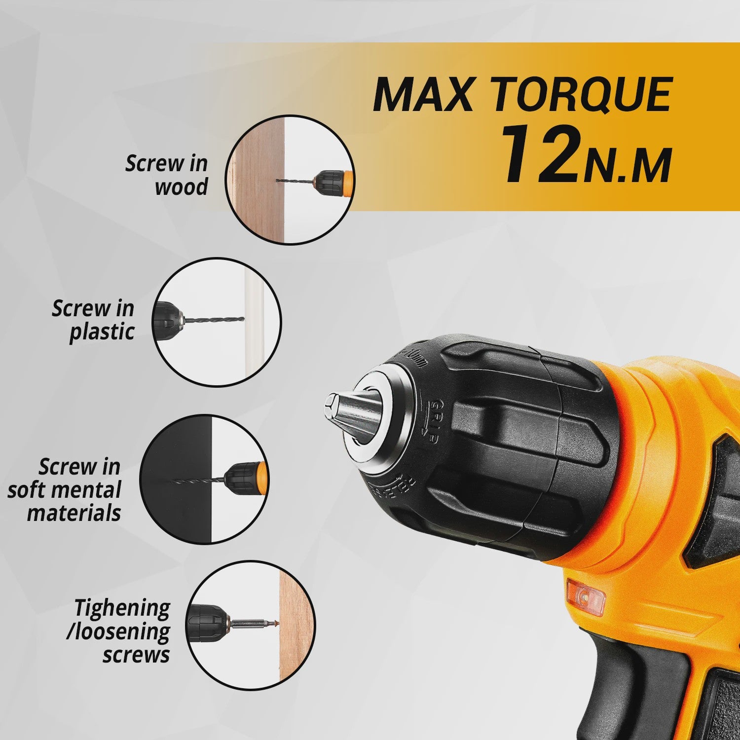 DEKO 126-delige Gereedschapskist met 8V Accuboormachine - Complete Set voor Huis, Tuin & Klussen