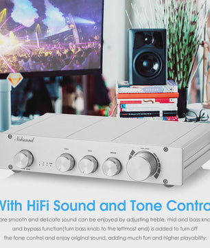 Nobsound HiFi 3-Weg Klasse A Digitale Stereo Preamplifier 2.0 Home Audio Preamp