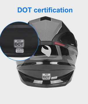 Modulaire Motorhelm Grijs Blauw - DOT Goedgekeurd Flip-Up Full Face Helm