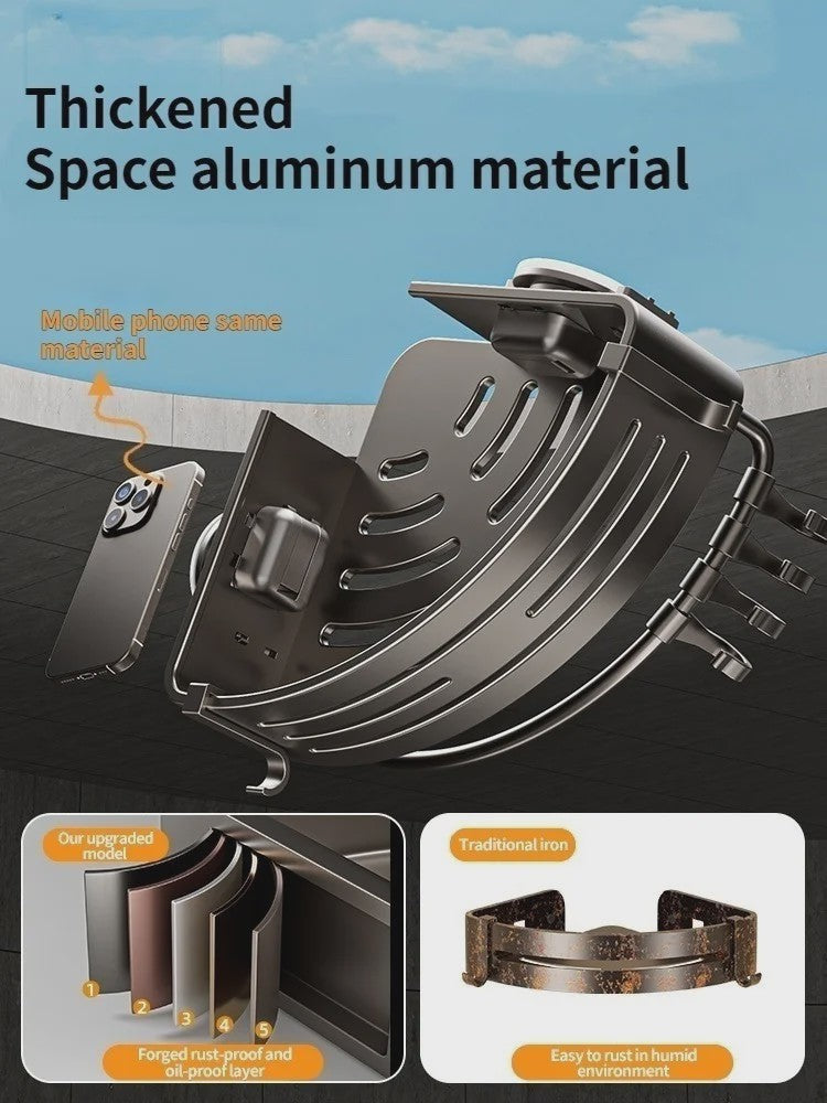 Aluminium Hoekplank Badkamer met Sterke Zuignap - Perforatievrije Wandmontage