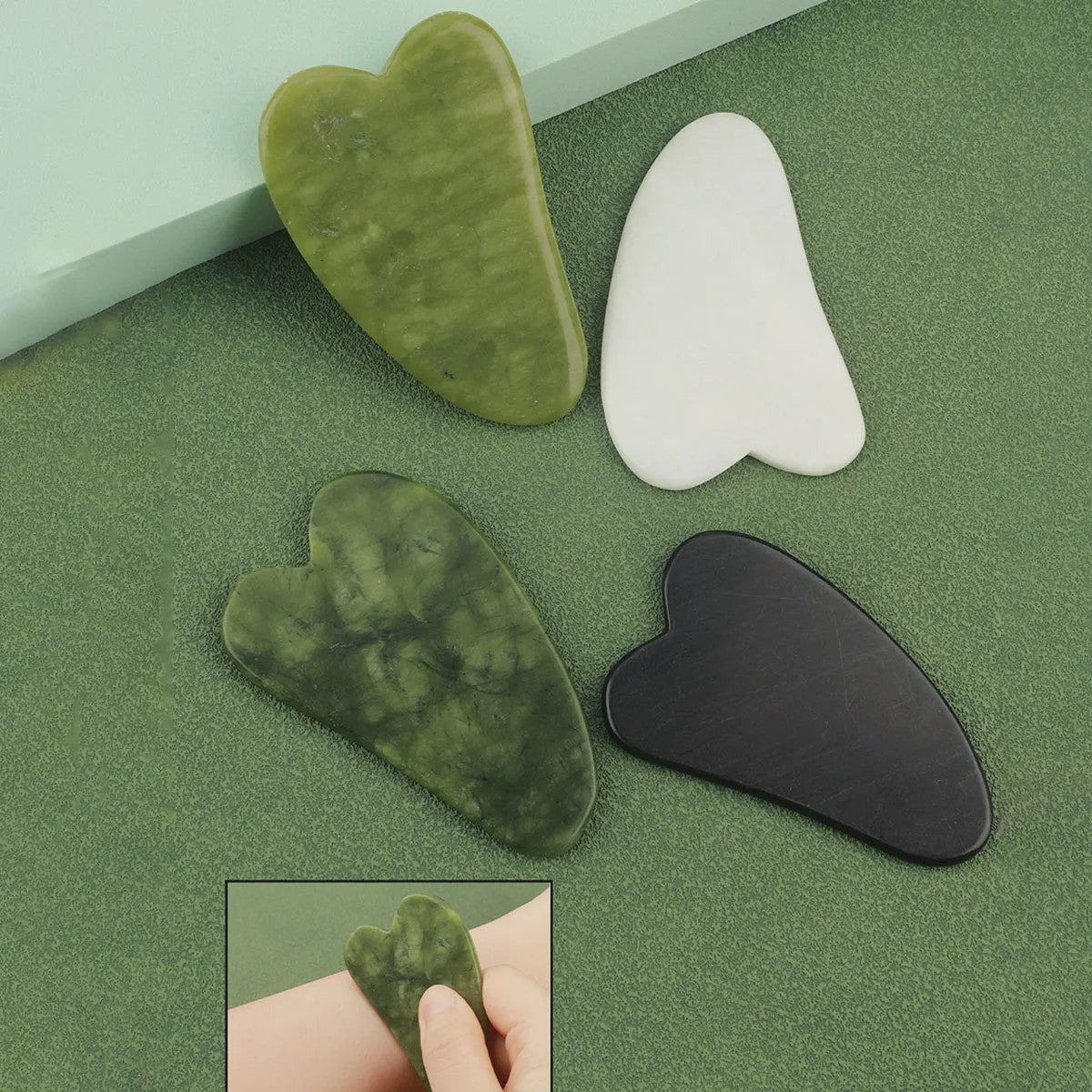 3-in-1 Gezichtsroller & Gua Sha Set - Jade Roller, Oogroller & Gezichtsmassage Tools