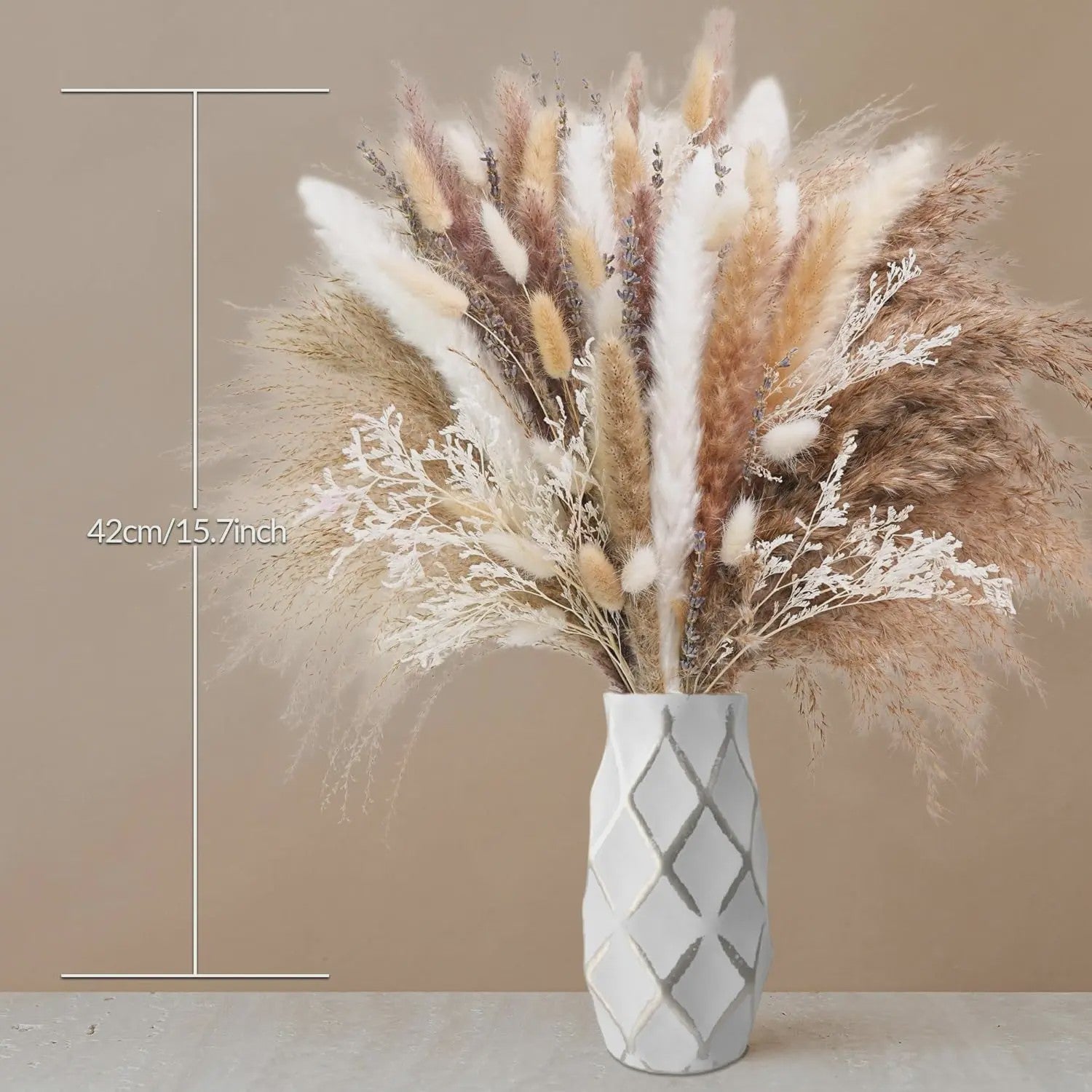105 Delige Boho Stijl Pampasgras & Gedroogde Bloemen Decoratie Set