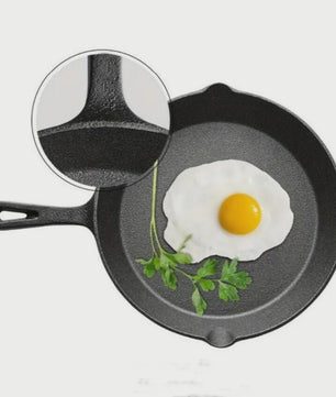 Set van 4 Gietijzeren Koekenpannen - Non-stick, Vooraf Ingebrand, Grillpan
