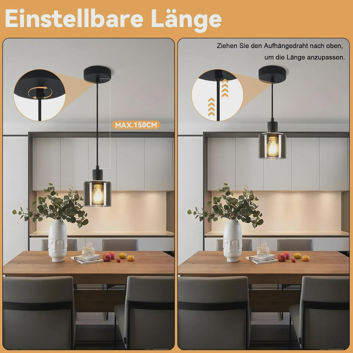 Vintage Glazen Hanglamp Zwart - Retro Industriële Stijl E27 Fitting