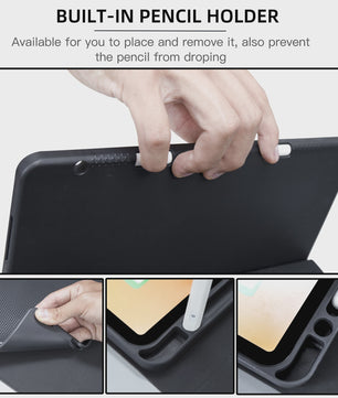 iPad Hoes met Draadloos Toetsenbord en Muis - Compatibel met 10.2, Pro 11, Air 5/4, M3/M4