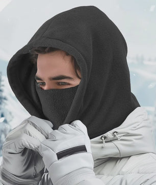 Unisex Winter Balaclava met Capuchon - Winddicht Fleece Masker met Trekkoord voor Motorrijders en Koude Dagen