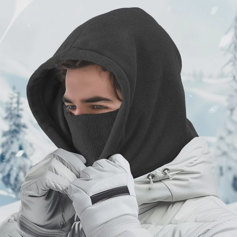 Unisex Winter Balaclava met Capuchon - Winddicht Fleece Masker met Trekkoord voor Motorrijders en Koude Dagen