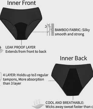 Dames Periode Bikini Broekje - 4 Laags Lekvrij en Absorberend
