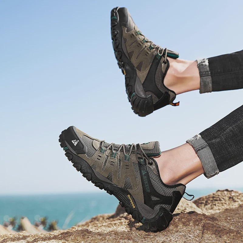 HIKEUP Heren Wandelschoenen - Suede Leer, Outdoor & Slijtvast