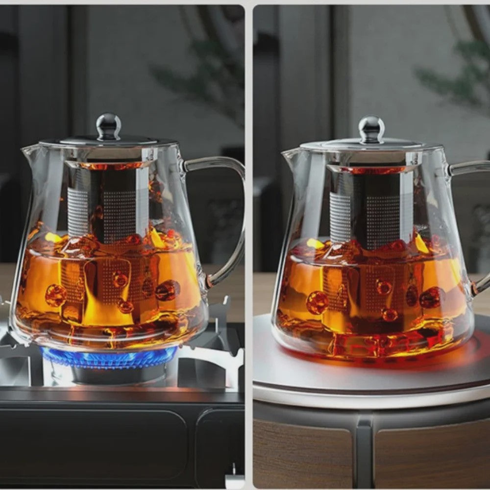 Glazen Theepot met RVS Infuser - Hittebestendig & Stijlvol