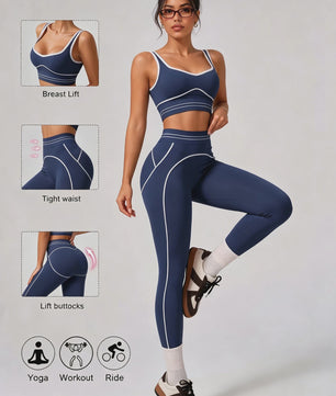 Dames Yoga Set: Seamless Crop Top & Hoge Taille Legging - 2-delig Sportpak